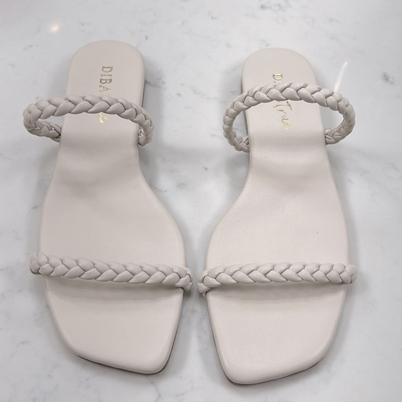 DIBA NEW Jo Vial braided strap white Leather sandal size 8 - Picture 2 of 6